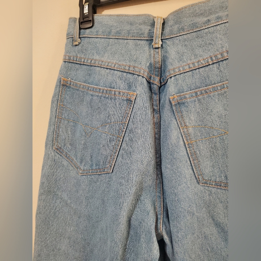 90s High Waist Mom Jeans MADE USA California Nautical Anchor Shell Vintage Jeans - Picture 7 of 9